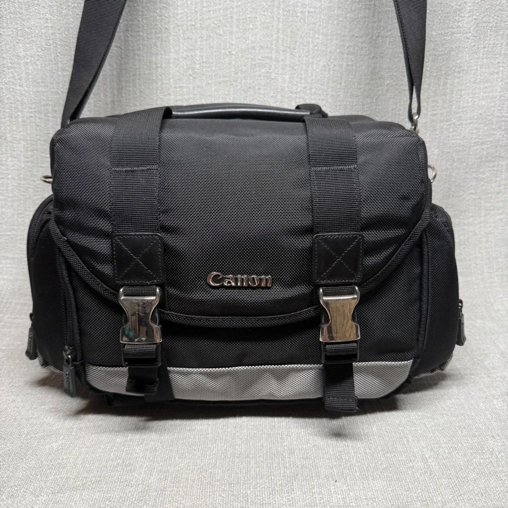 Canon Deluxe Gadget Bag Black Camera Shoulder Case Adjustable Dividers DSLR